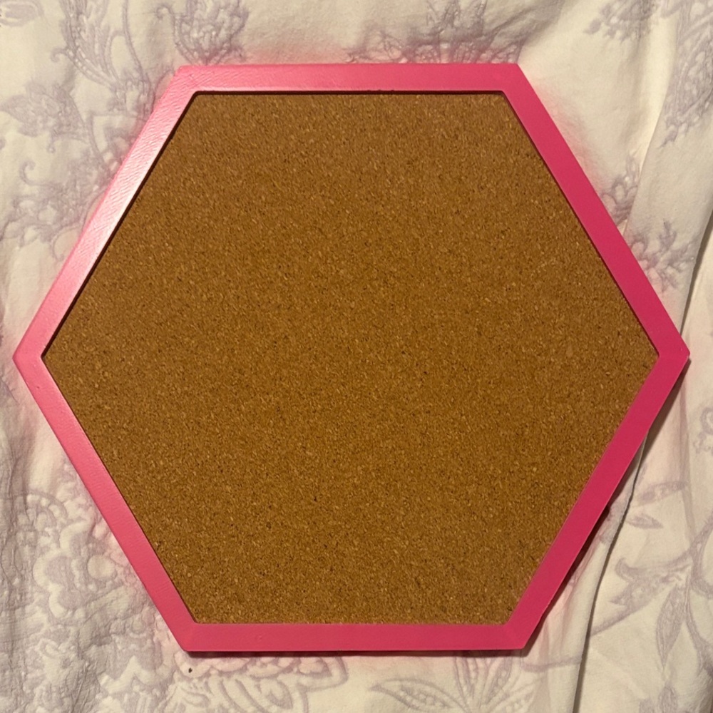 NWT Pink Hexagonal Cork Board Wall Decor